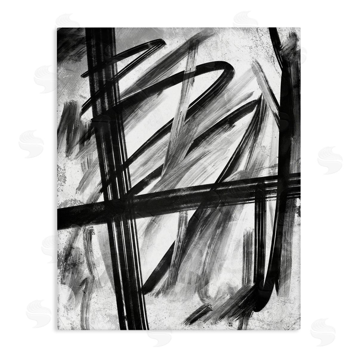 OnRei Abstract Linework Black and White Design Canvas Wall Art
