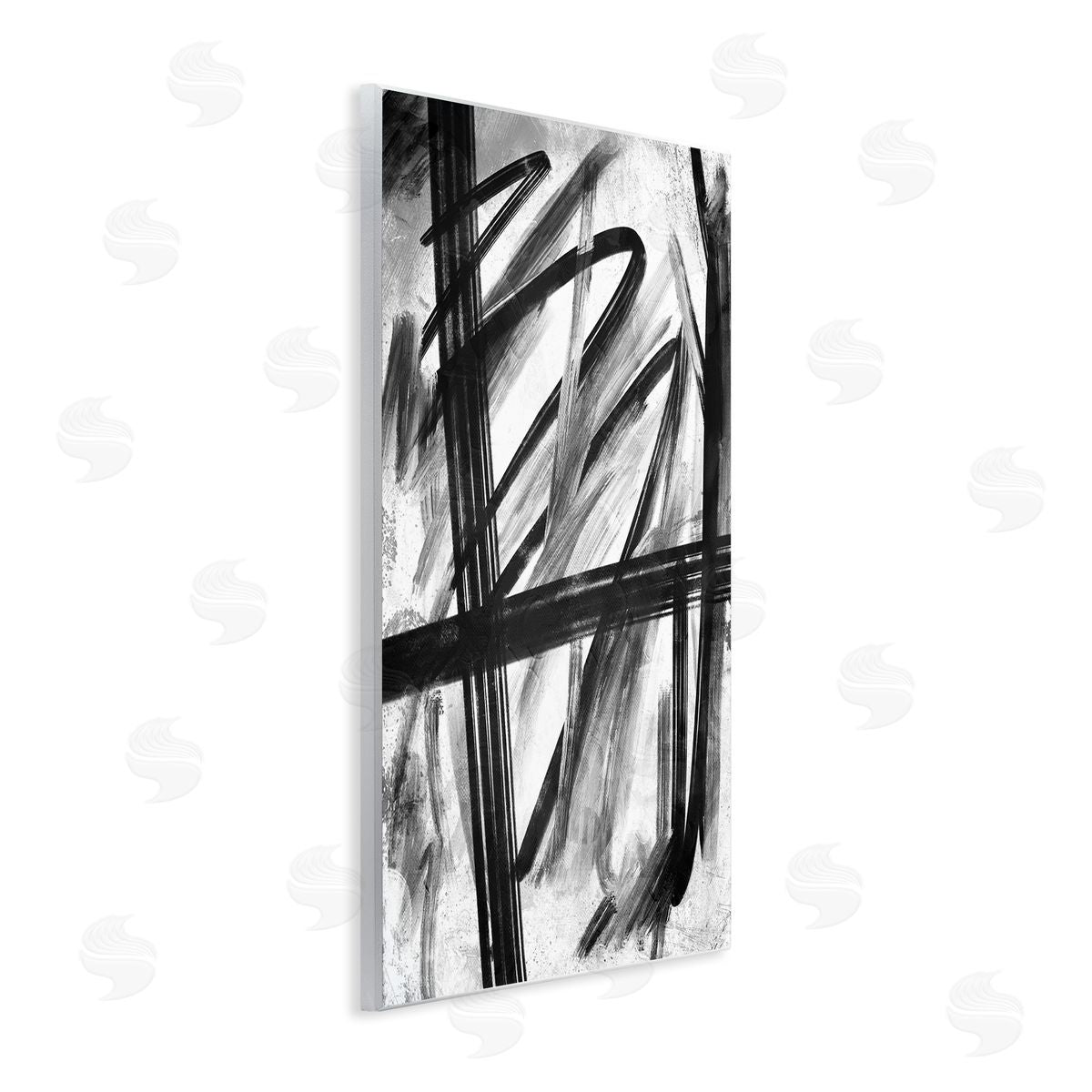 OnRei Abstract Linework Black and White Design Wall Plaque Art