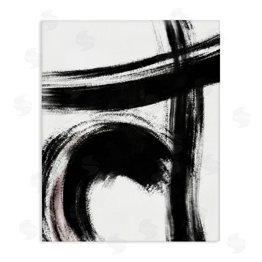 OnRei | Black Brush Strokes Pink Detail