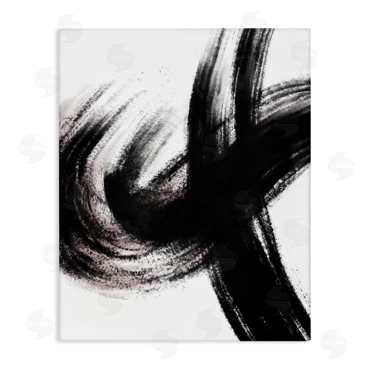 OnRei Abstract Dominant Black Pink Undertone Canvas Wall Art