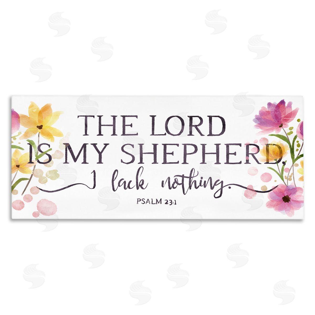 OnRei Lord Is My Shepherd Faith Florals  Canvas Wall Art