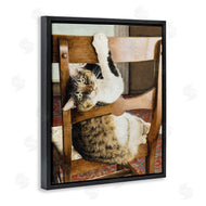 Sueellen Ross | Country Cat Lounging Wooden Chair