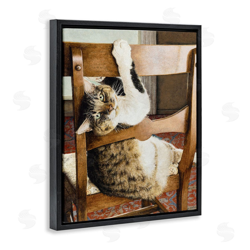 Sueellen Ross | Country Cat Lounging Wooden Chair