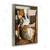 Sueellen Ross | Country Cat Lounging Wooden Chair