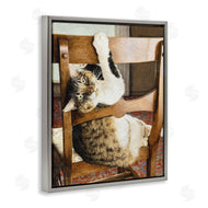 Sueellen Ross | Country Cat Lounging Wooden Chair