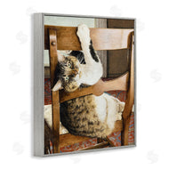 Sueellen Ross | Country Cat Lounging Wooden Chair