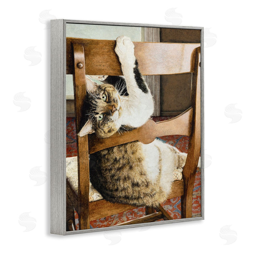 Sueellen Ross | Country Cat Lounging Wooden Chair
