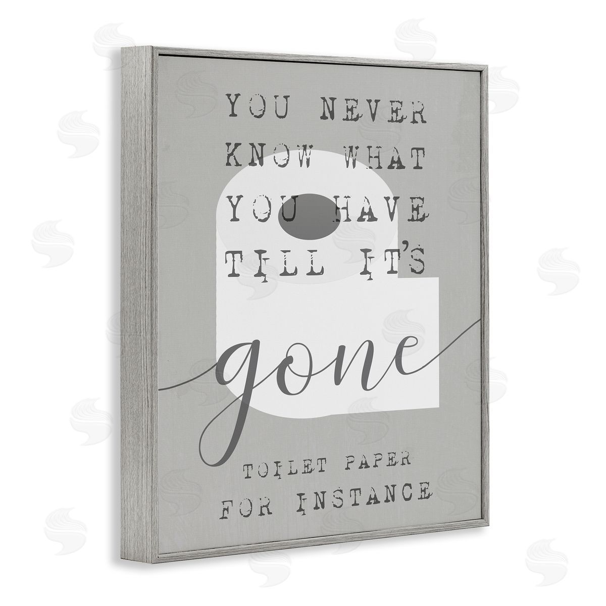 Stupell Studio Till It's Gone TP Bathroom Sign  Gray Framed Giclee Wall Art
