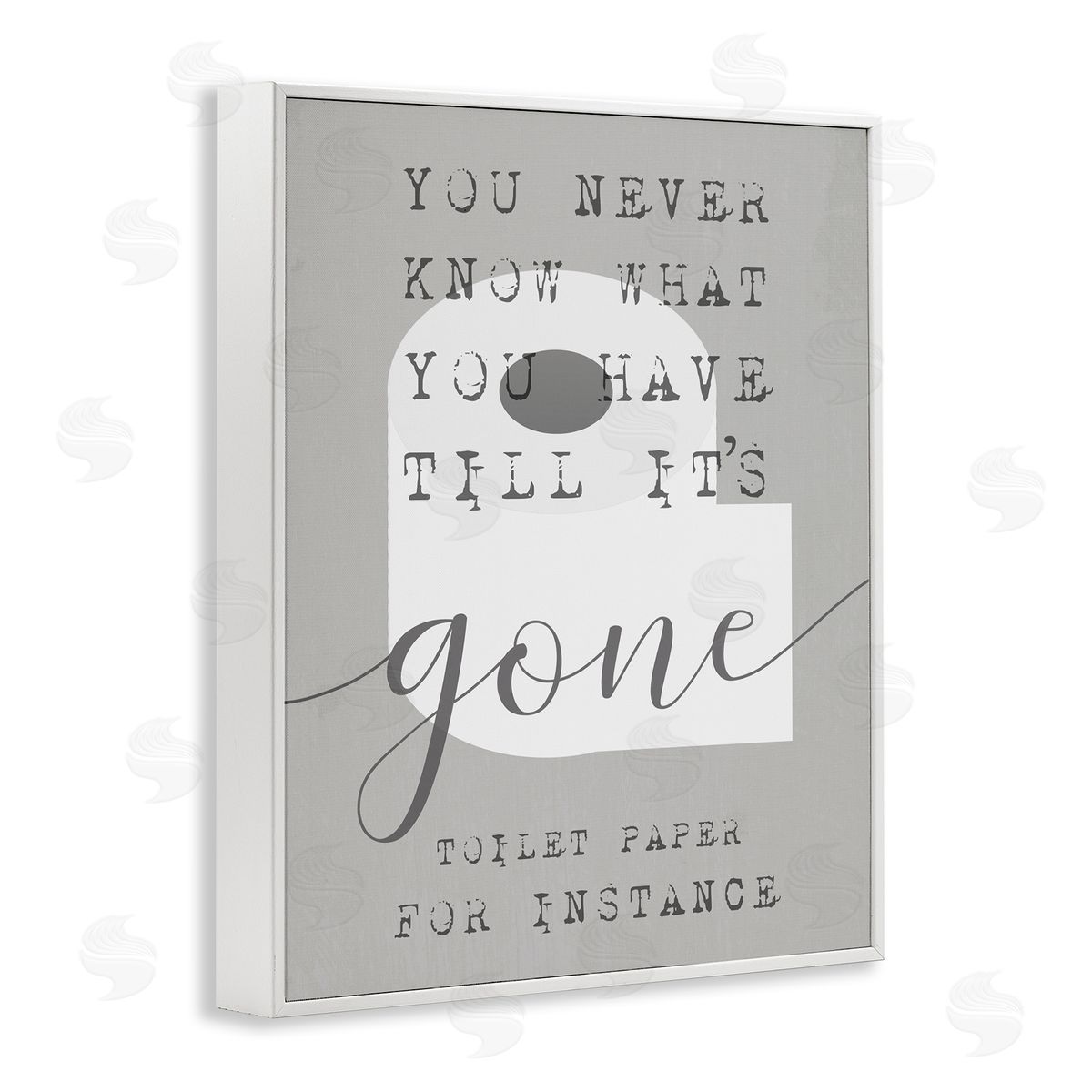 Stupell Studio Till It's Gone TP Bathroom Sign  White Framed Giclee Wall Art