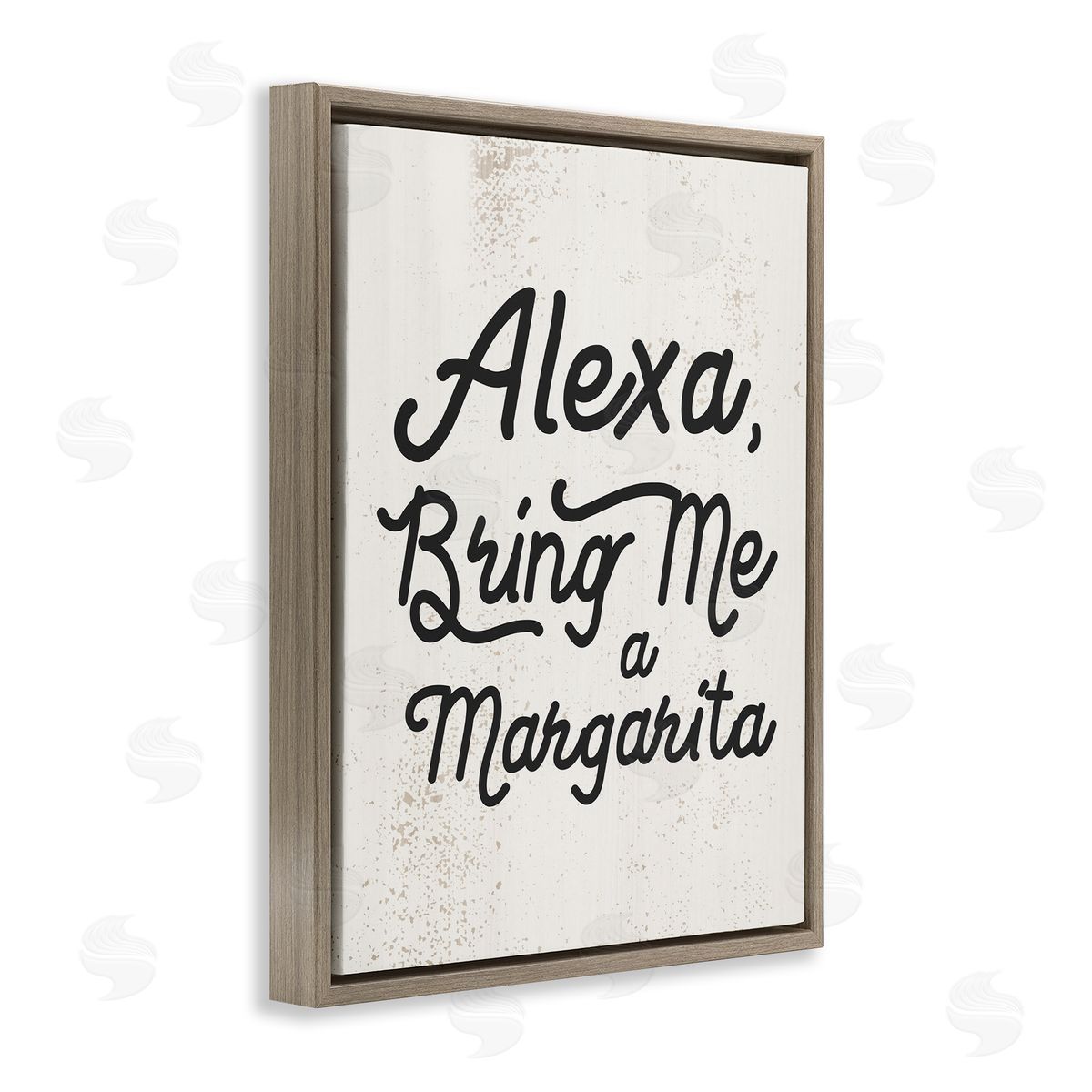 Stupell Studio Alexa Bring Me Margarita Kitchen Sign Brown Floater Frame Canvas Art
