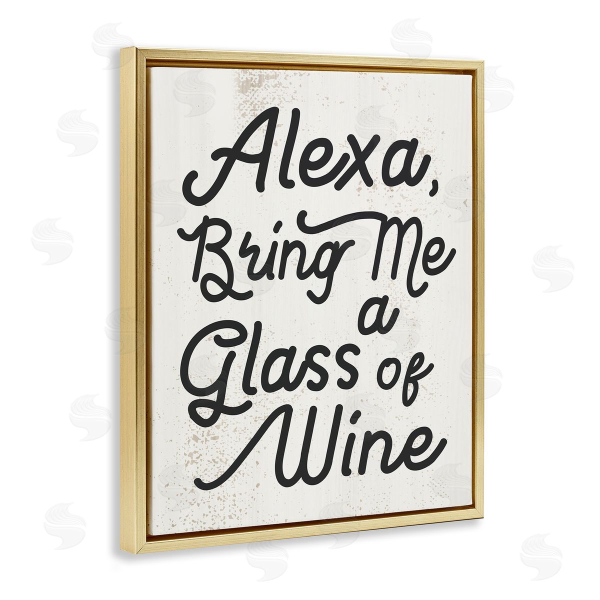 Stupell Studio Alexa Bring Me Wine Kitchen Sign Gold Floater Frame Canvas Art