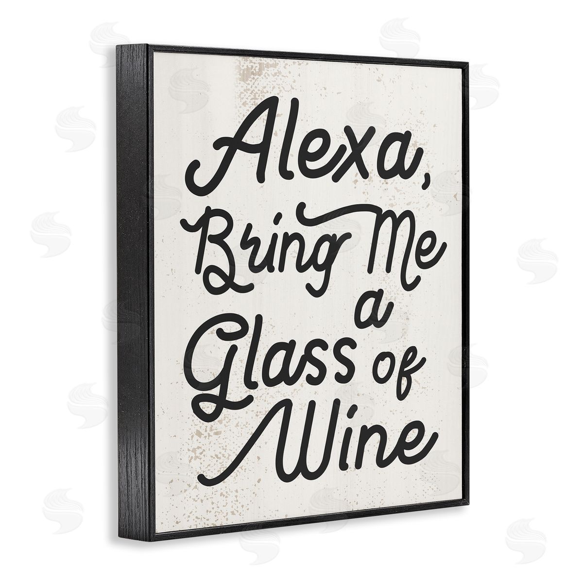 Stupell Studio Alexa Bring Me Wine Kitchen Sign Black Framed Giclee Wall Art