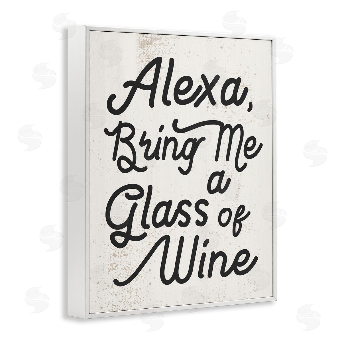 Stupell Studio Alexa Bring Me Wine Kitchen Sign White Framed Giclee Wall Art