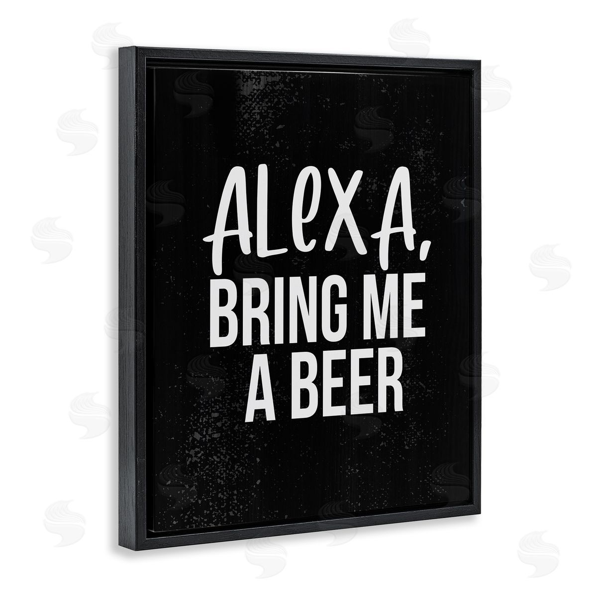 Stupell Studio Alexa Bring Beer Chalk Style Design Black Floater Frame Canvas Art