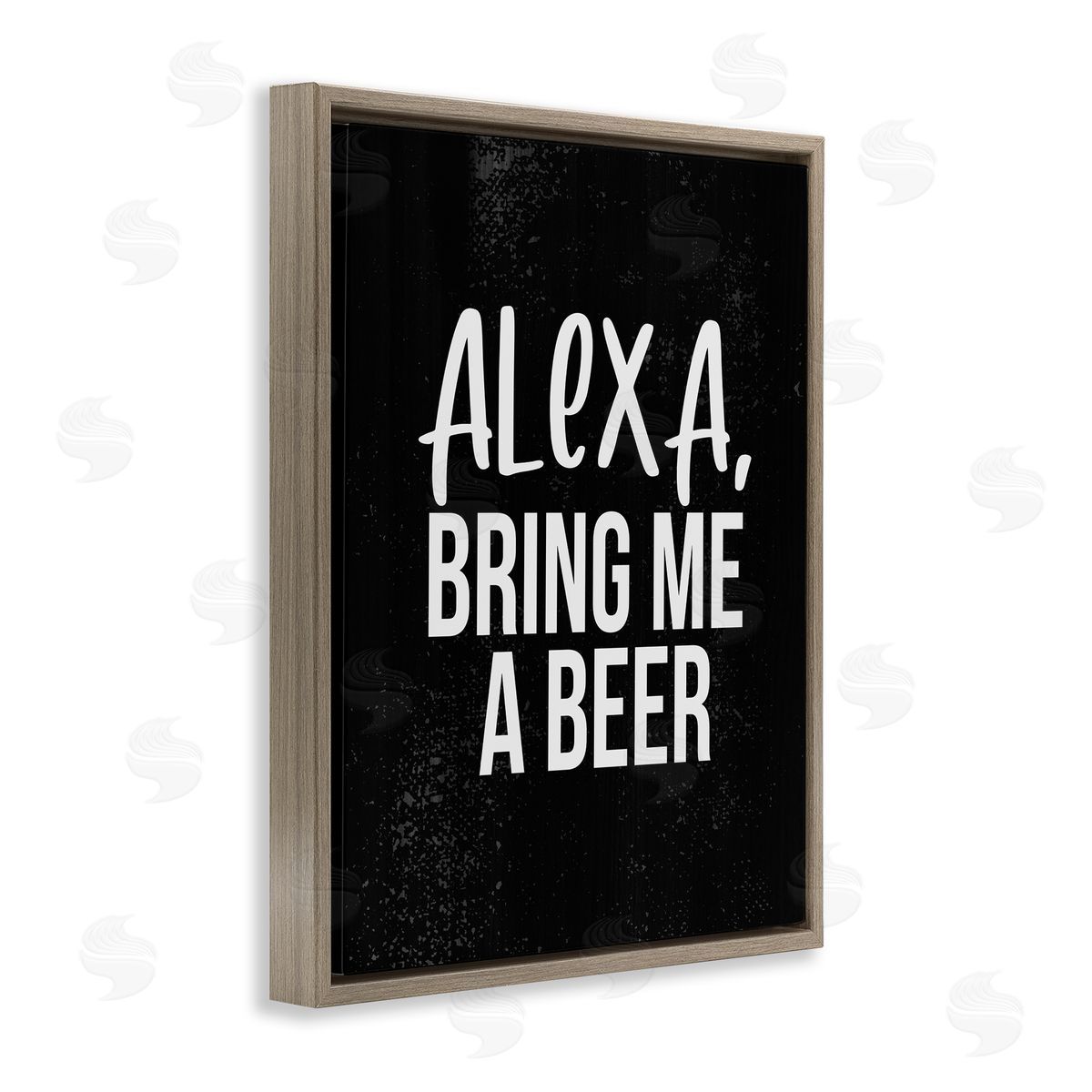 Stupell Studio Alexa Bring Beer Chalk Style Design Brown Floater Frame Canvas Art