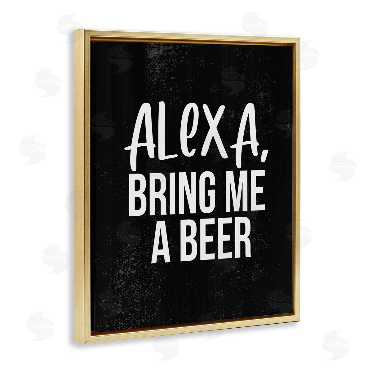 Stupell Studio Alexa Bring Beer Chalk Style Design Gold Floater Frame Canvas Art