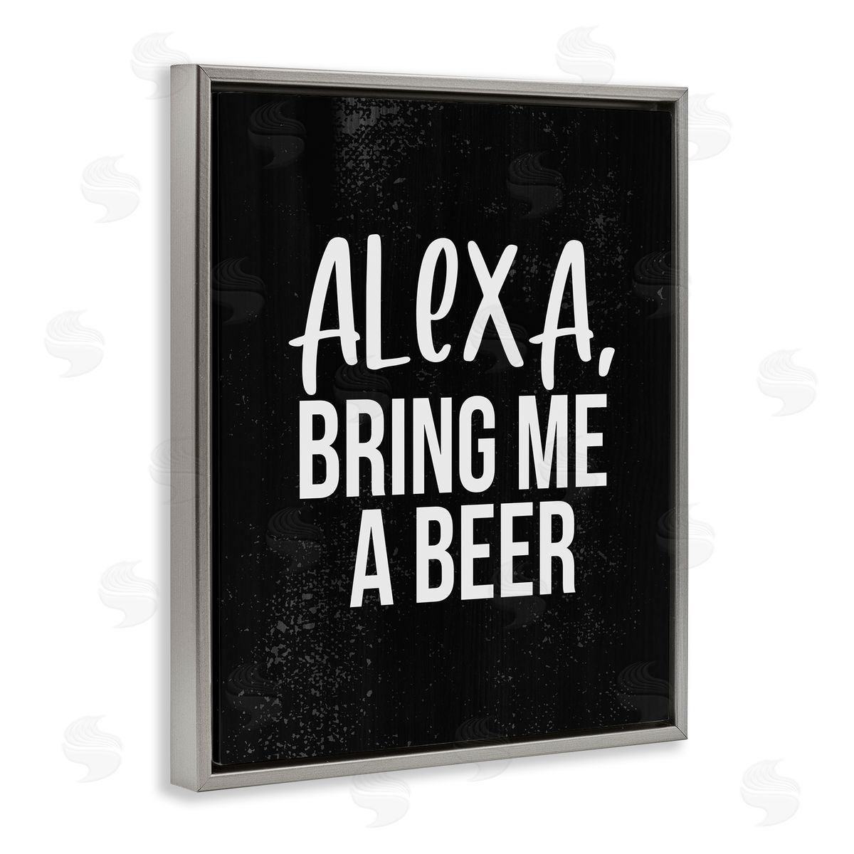 Stupell Studio Alexa Bring Beer Chalk Style Design Gray Floater Frame Canvas Art