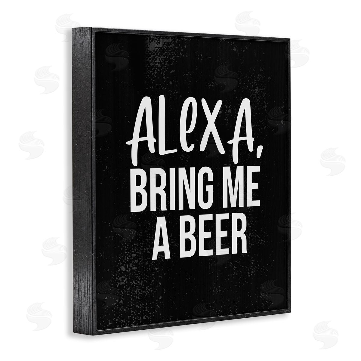 Stupell Studio Alexa Bring Beer Chalk Style Design Black Framed Giclee Wall Art