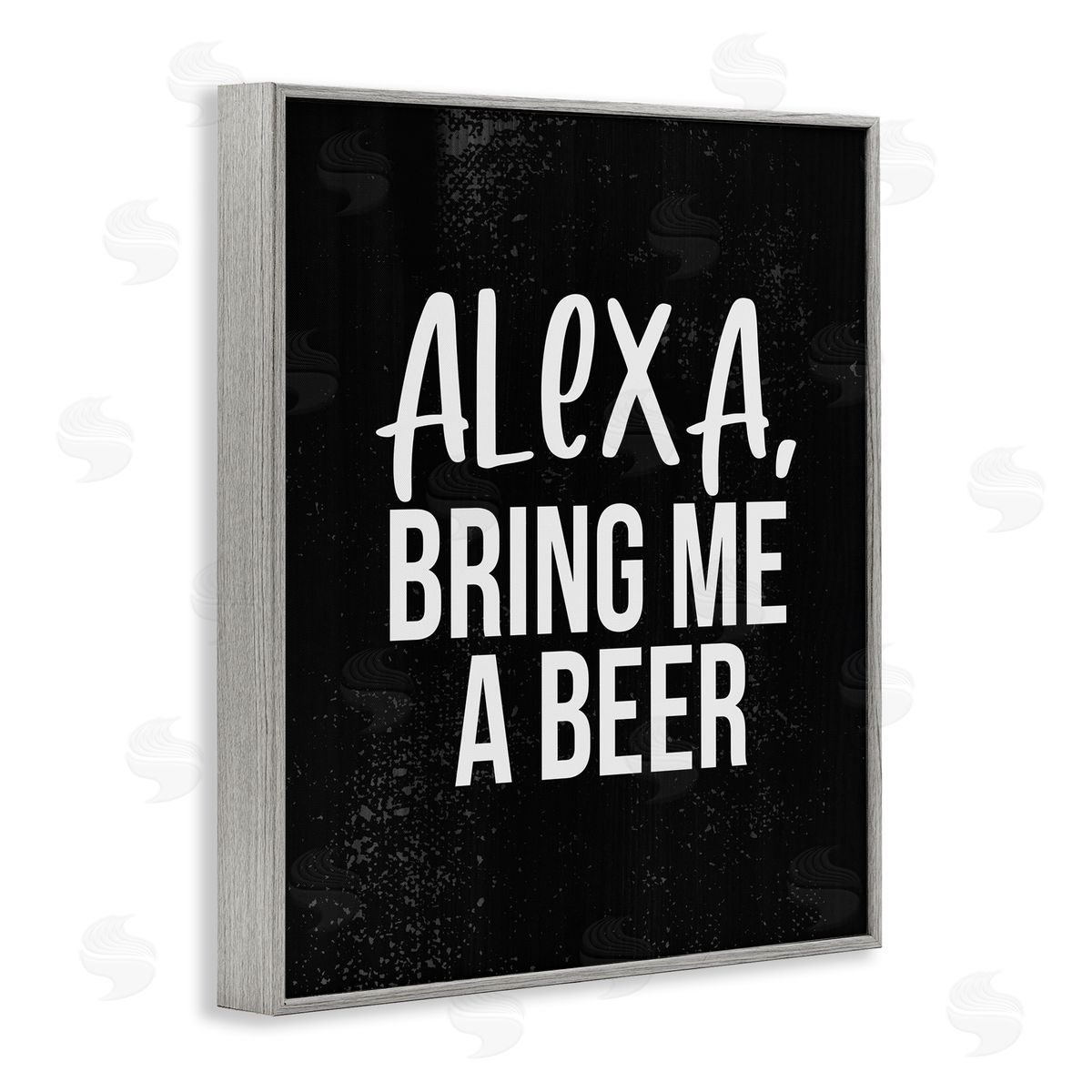 Stupell Studio Alexa Bring Beer Chalk Style Design Gray Framed Giclee Wall Art