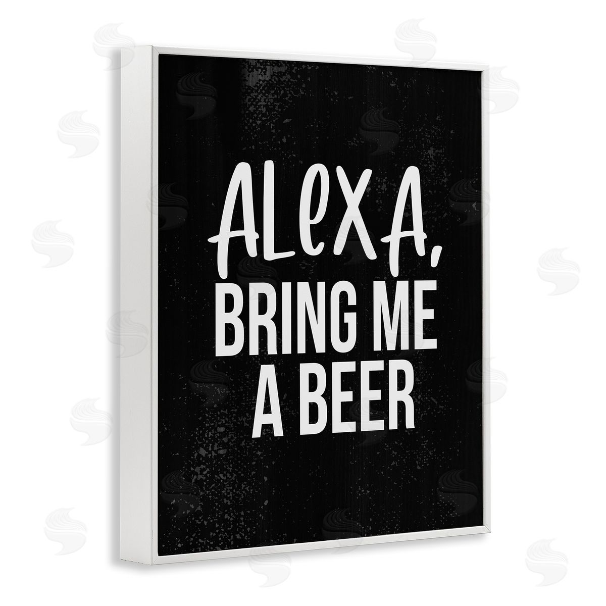 Stupell Studio Alexa Bring Beer Chalk Style Design White Framed Giclee Wall Art