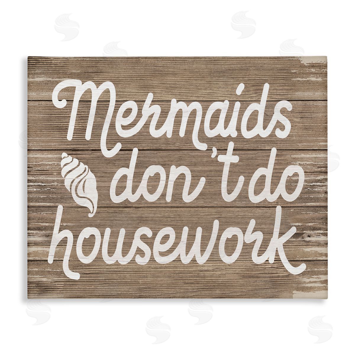 Stupell Studio Nautical Mermaids Don't Do Housework  Canvas Wall Art