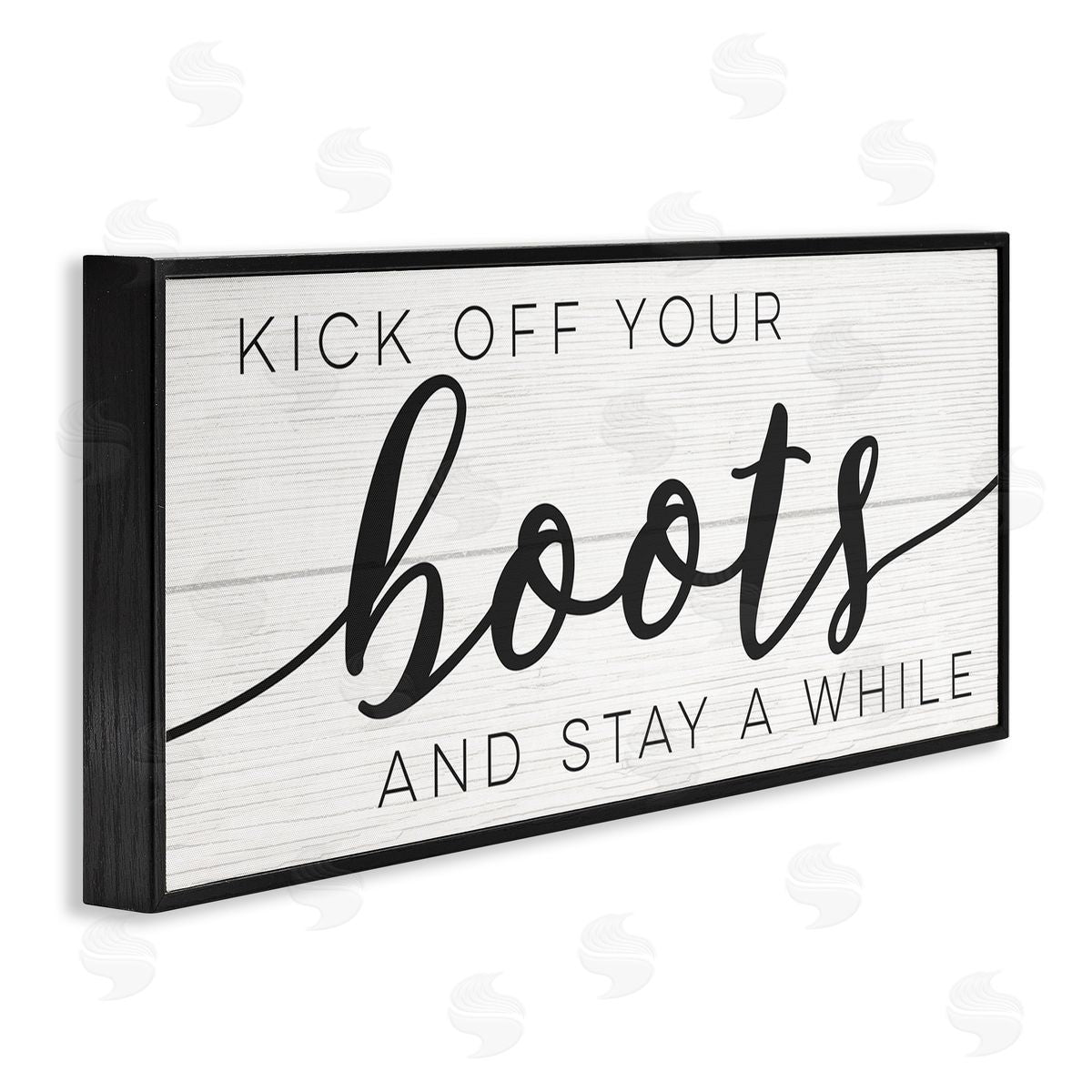 Stupell Studio Rustic Kick Off Your Boots Sign Black Framed Giclee Wall Art