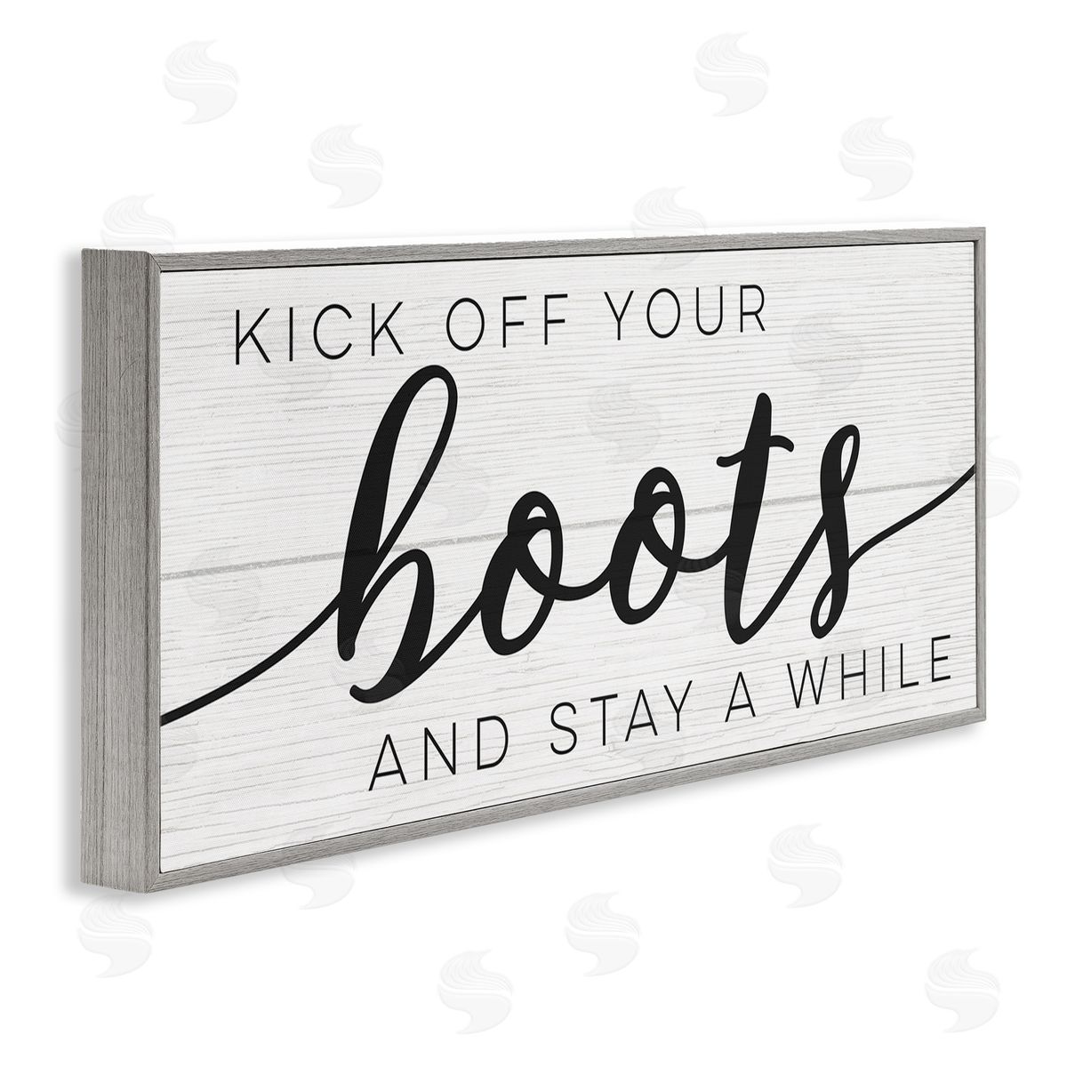 Stupell Studio Rustic Kick Off Your Boots Sign Gray Framed Giclee Wall Art