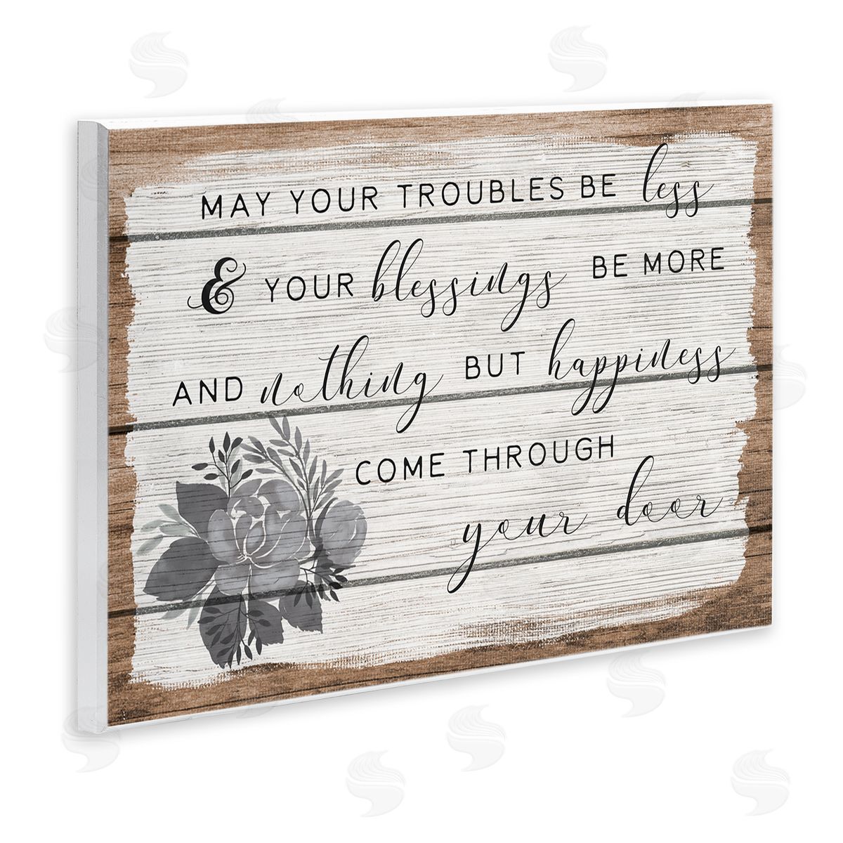 Stupell Studio Troubles Be Less Country Floral Wall Plaque Art