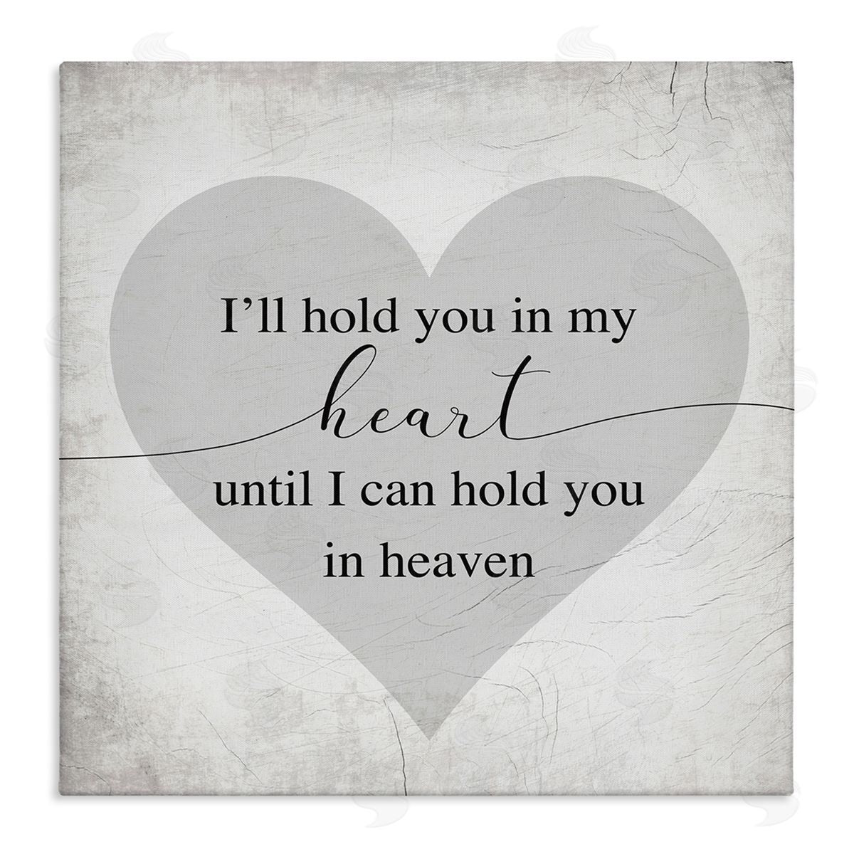 Stupell Studio In My Heart Until Heaven Distressed Canvas Wall Art