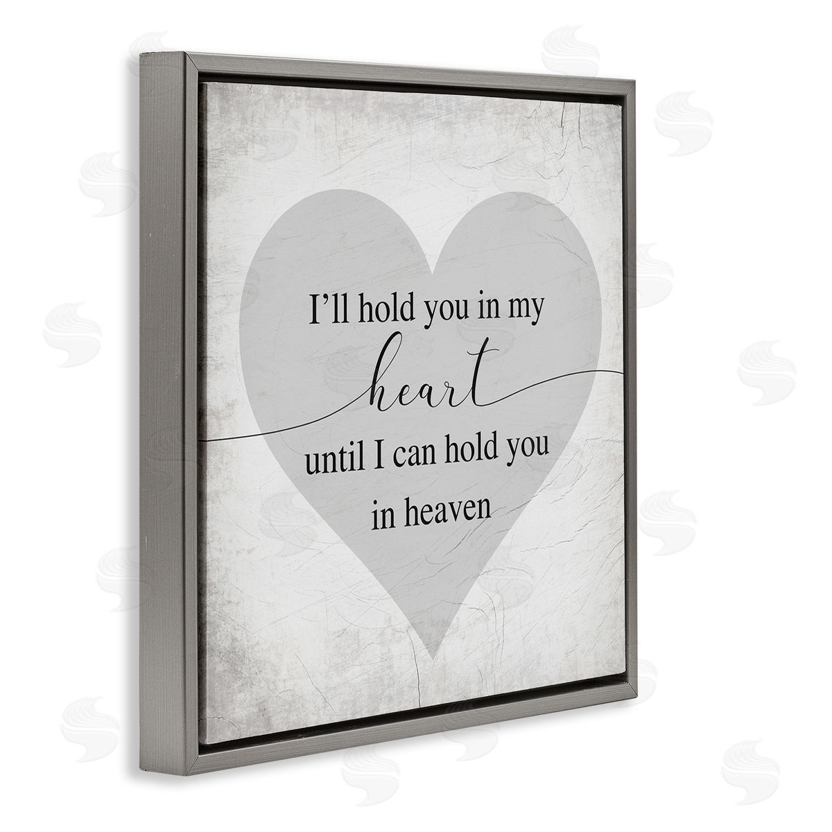 Stupell Studio In My Heart Until Heaven Distressed Gray Floater Frame Canvas Art