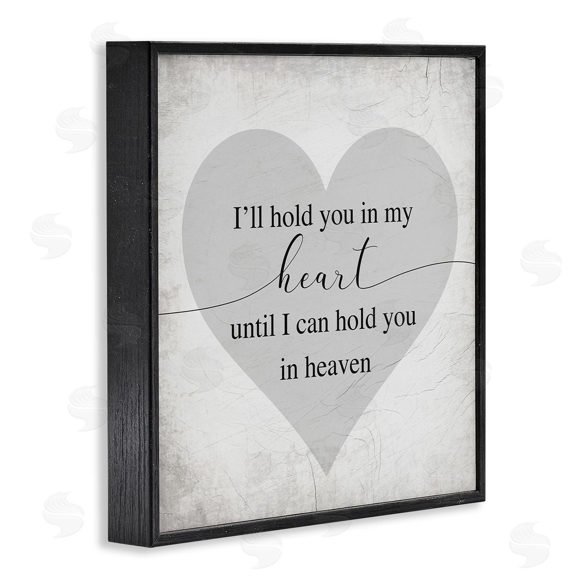 Stupell Studio In My Heart Until Heaven Distressed Black Framed Giclee Wall Art