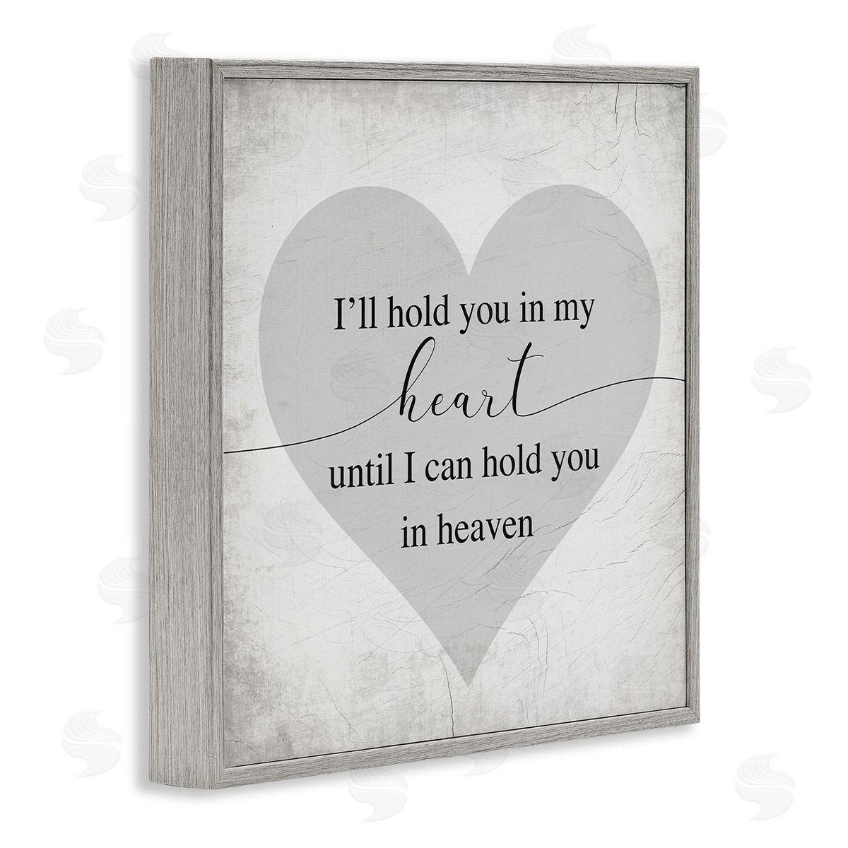 Stupell Studio In My Heart Until Heaven Distressed Gray Framed Giclee Wall Art