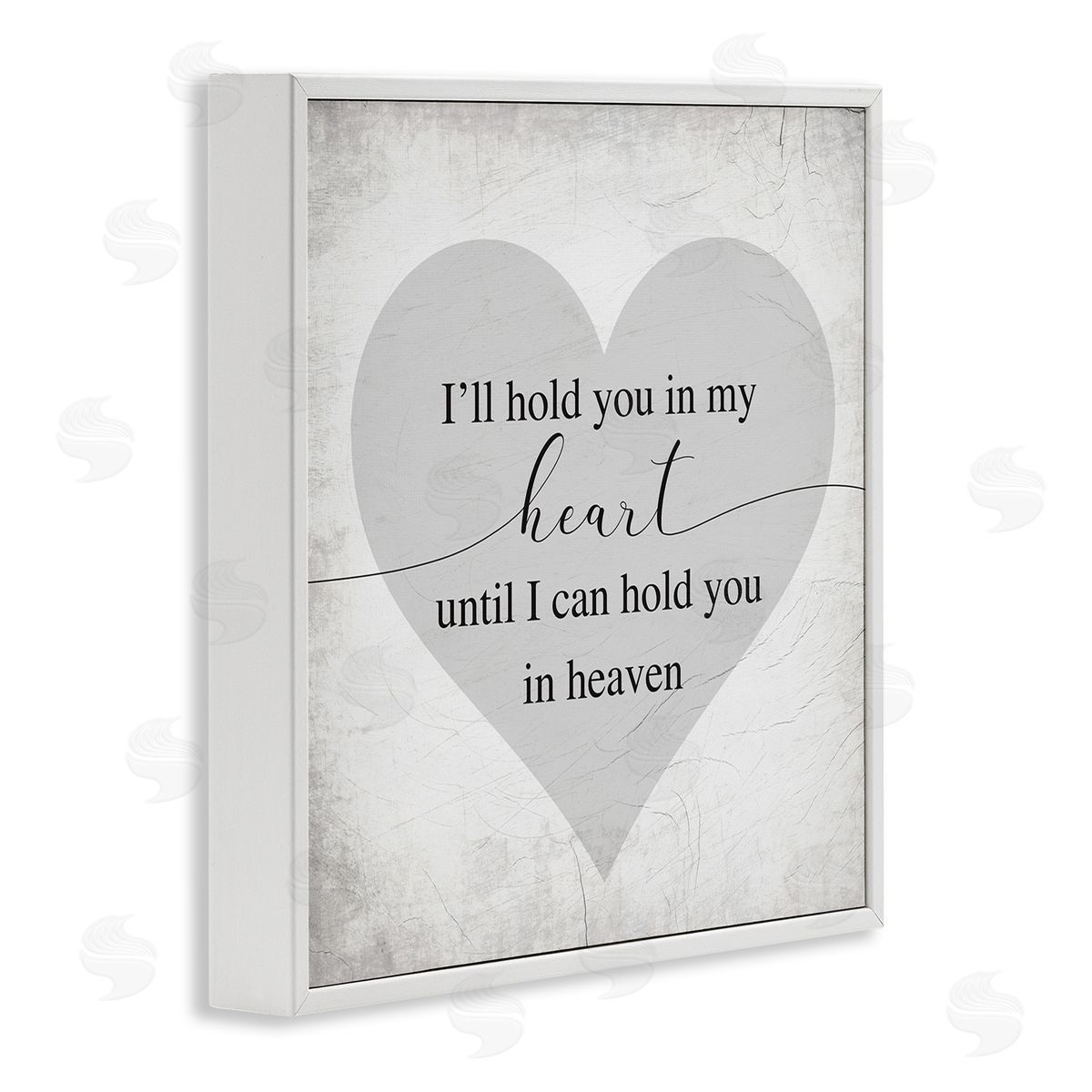 Stupell Studio In My Heart Until Heaven Distressed White Framed Giclee Wall Art