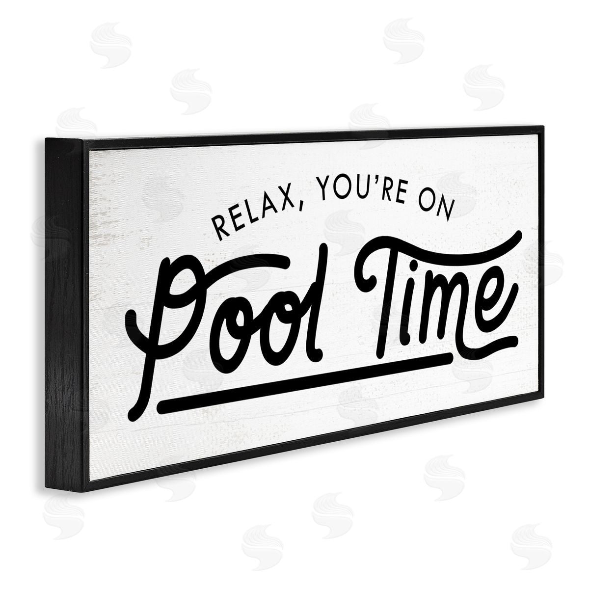 Pool Time Summer Phrase Black Frame Print Wall Art, Home Decor by Stupell Studio