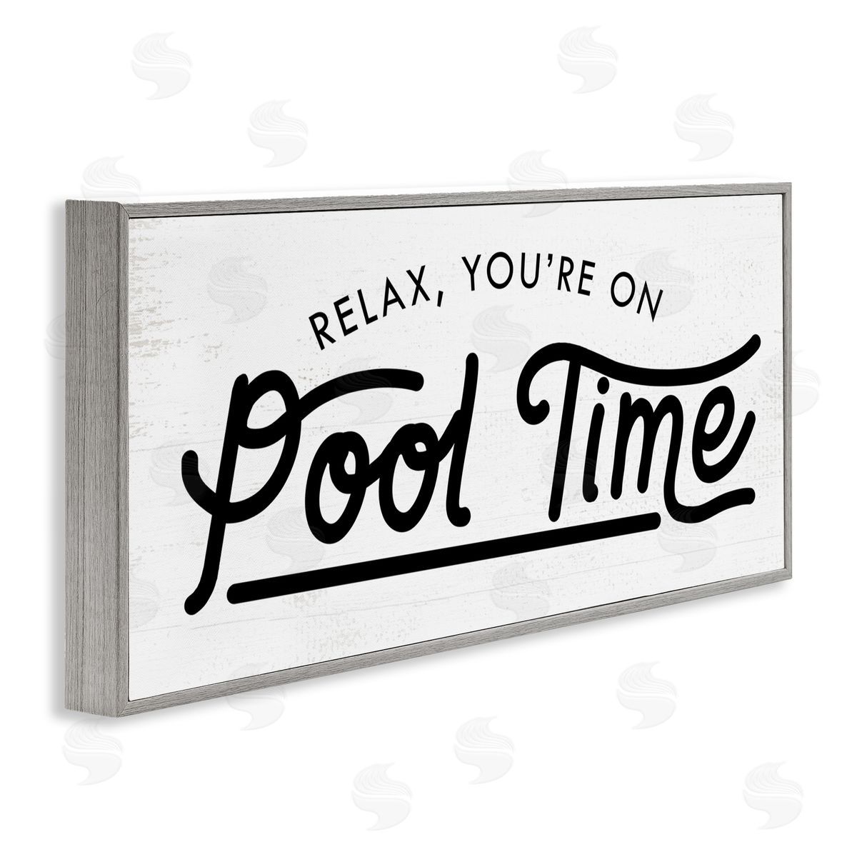 Pool Time Summer Phrase Grey Frame Print Wall Art, Home Decor by Stupell Studio