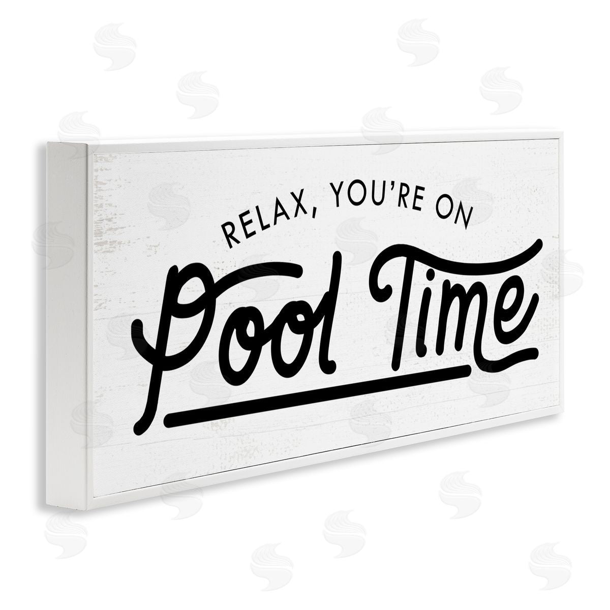 Pool Time Summer Phrase White Frame Print Wall Art, Home Decor by Stupell Studio
