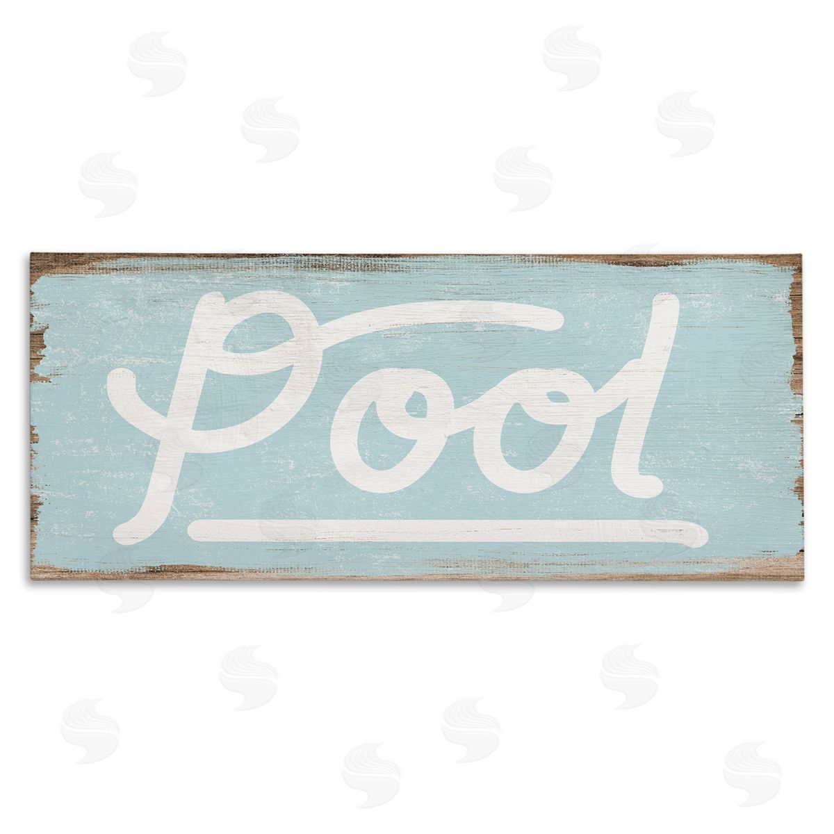 Stupell Studio Rustic Pool Sign Distressed Wood Canvas Wall Art