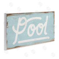 Stupell Studio | Rustic Pool Sign Distressed Wood