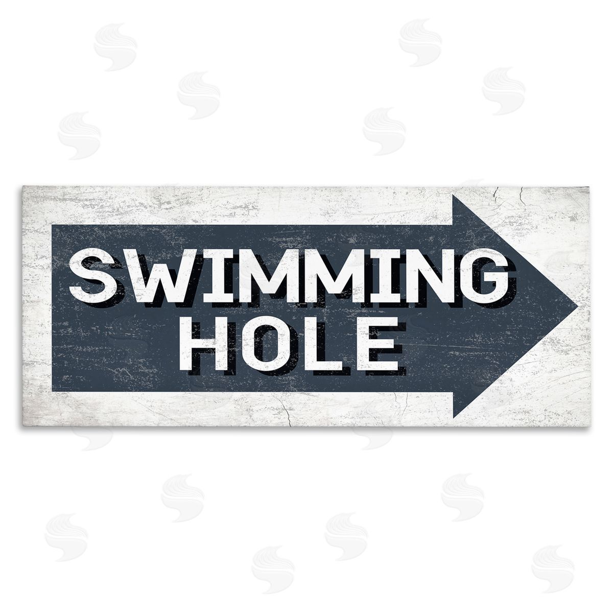Stupell Studio Swimming Hole Sign Blue Arrow Canvas Wall Art