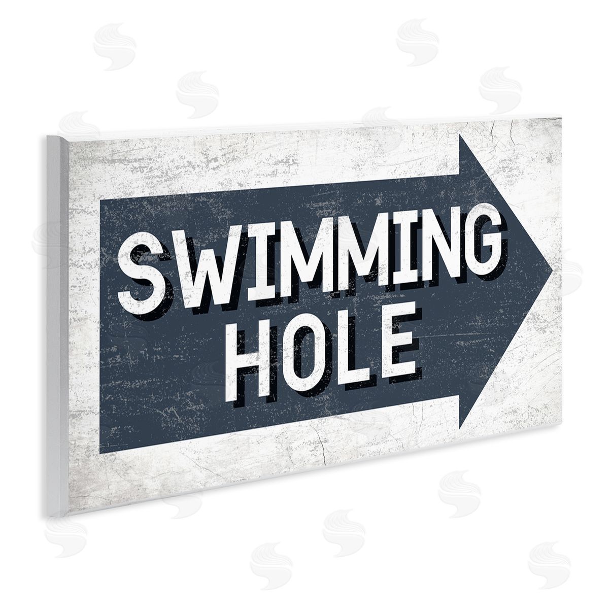 Stupell Studio Swimming Hole Sign Blue Arrow Wall Plaque Art