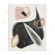 Stupell Studio | Abstract Shapes Curves Grey Pink
