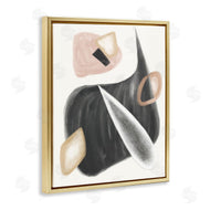 Stupell Studio | Abstract Shapes Curves Grey Pink