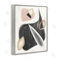 Stupell Studio | Abstract Shapes Curves Grey Pink