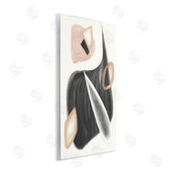 Stupell Studio | Abstract Shapes Curves Grey Pink