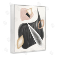 Stupell Studio | Abstract Shapes Curves Grey Pink