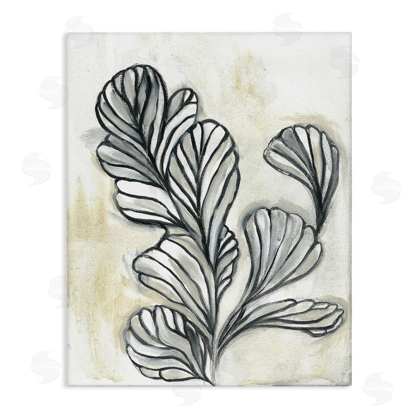 Stupell Studio | Fluid Plant Stem Abstraction Minimal Black Beige