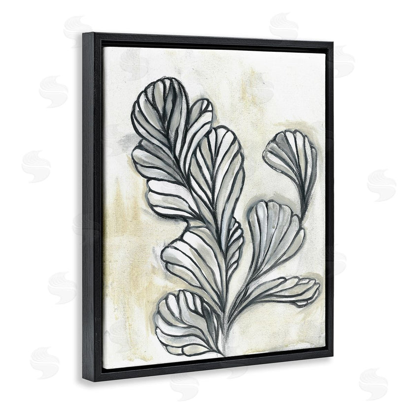 Stupell Studio | Fluid Plant Stem Abstraction Minimal Black Beige