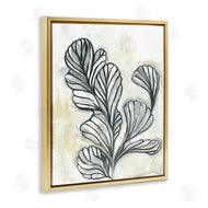 Stupell Studio | Fluid Plant Stem Abstraction Minimal Black Beige
