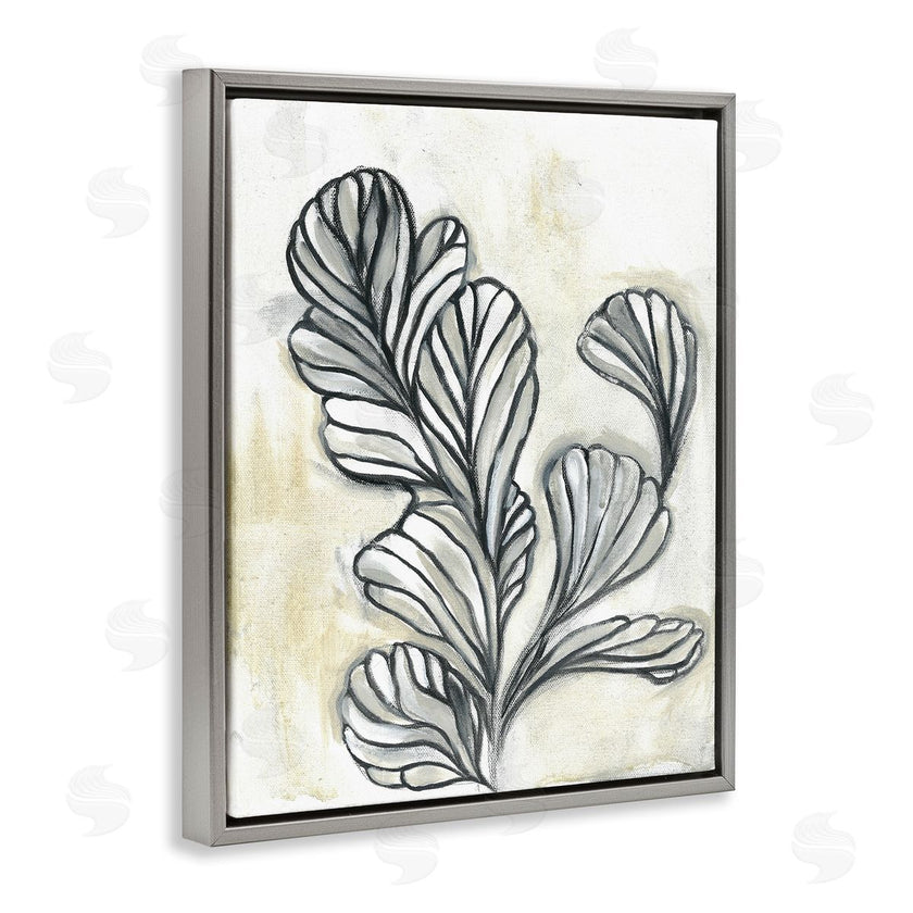 Stupell Studio | Fluid Plant Stem Abstraction Minimal Black Beige