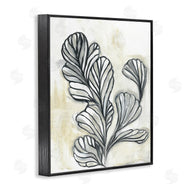 Stupell Studio | Fluid Plant Stem Abstraction Minimal Black Beige